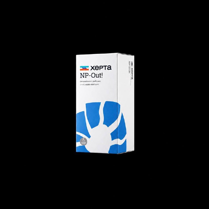 White Xepta NP-Out! product box with blue abstract graphics on a black background.