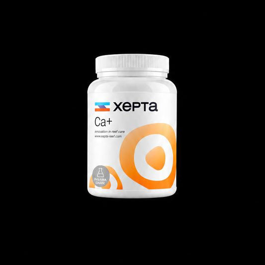 White Xepta Ca+ container with an orange graphic on a black background.